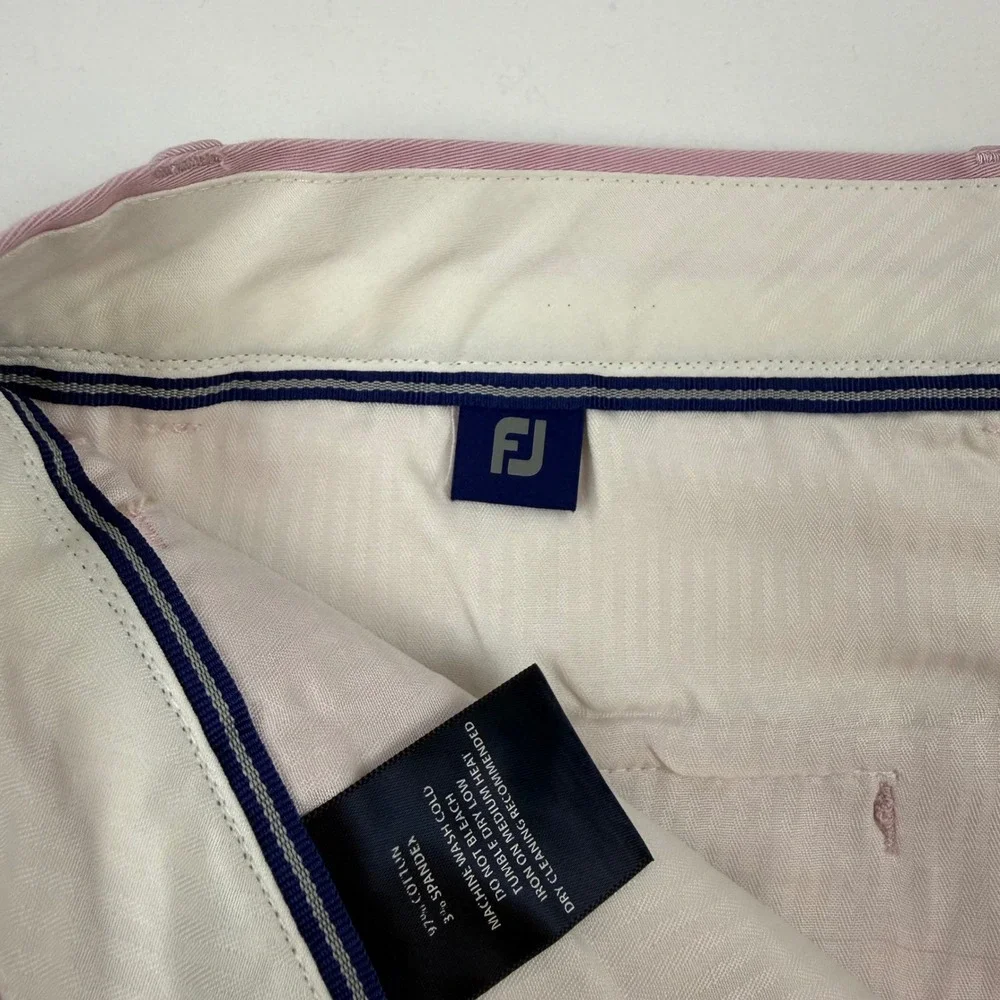 FootJoy Mens Golf Shorts W34 Light Purple Cotton Stretch Flat Front Performance